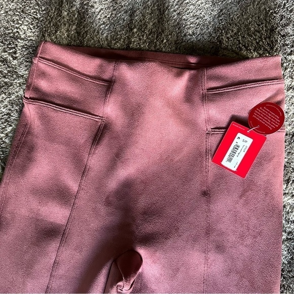 NWT Spanx High Waist Faux Suede Leggings Rich Rose - Picture 5 of 7